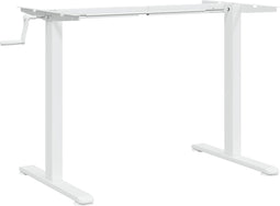 vidaXL - Zit-sta - bureauframe - (94-135)x60x(70-114) - cm - staal - wit
