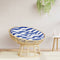 vidaXL - Zitkussen - rond - gestreept - Ø - 100x11 - cm - oxford - stof - blauw - wit