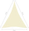 vidaXL - Zonnescherm - driehoekig - 3x4x4 - m - oxford - stof - crèmekleurig
