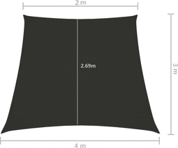 vidaXL - Zonnezeil - trapezium - 2/4x3 - m - oxford - stof - antracietkleurig
