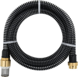 vidaXL - Zuigslang - met - messing - koppelingen - 1,1'' - 15 - m - PVC - zwart