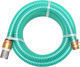 vidaXL - Zuigslang - met - messing - koppelingen - 15 - m - 25 - mm - groen