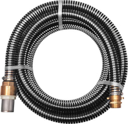 vidaXL - Zuigslang - met - messing - koppelingen - 7 - m - 25 - mm - zwart