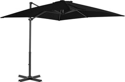 vidaXL - Zweefparasol - met - aluminium - paal - 250x250 - cm - zwart