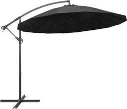 vidaXL - Zweefparasol - met - aluminium - paal - 3 - m - antraciet