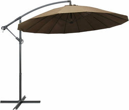 vidaXL - Zweefparasol - met - aluminium - paal - 3 - m - taupe
