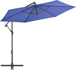 vidaXL - Zweefparasol - met - aluminium - paal - 300 - cm - blauw