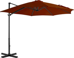 vidaXL - Zweefparasol - met - aluminium - paal - 300 - cm - terracottakleurig