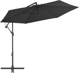 vidaXL - Zweefparasol - met - aluminium - paal - 300 - cm - zwart