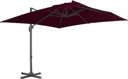 vidaXL - Zweefparasol - met - aluminium - paal - 300x300 - cm - bordeauxrood