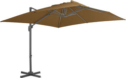 vidaXL - Zweefparasol - met - aluminium - paal - 300x300 - cm - taupe