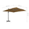 vidaXL - Zweefparasol - met - aluminium - paal - 300x300 - cm - taupe