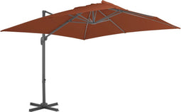 vidaXL - Zweefparasol - met - aluminium - paal - 400x300 - cm - terracottakleurig