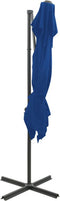 vidaXL - Zweefparasol - met - dubbel - dak - 250x250 - cm - azuurblauw