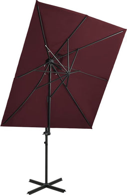 vidaXL - Zweefparasol - met - dubbel - dak - 250x250 - cm - zandkleurig
