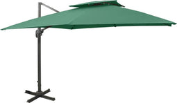 vidaXL - Zweefparasol - met - dubbel - dak - 300x300 - cm - groen