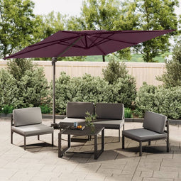 vidaXL - Zweefparasol - met - dubbel - dak - 300x300 - cm - bordeauxrood