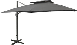 vidaXL - Zweefparasol - met - dubbel - dak - 300x300 - cm - antracietkleurig