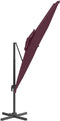 vidaXL - Zweefparasol - met - dubbel - dak - 300x300 - cm - bordeauxrood