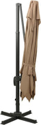 vidaXL - Zweefparasol - met - dubbel - dak - 300x300 - cm - taupe