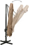 vidaXL - Zweefparasol - met - dubbel - dak - 300x300 - cm - taupe