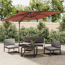 vidaXL - Zweefparasol - met - dubbel - dak - 400x300 - cm - terracottakleurig