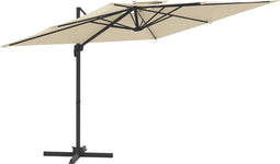 vidaXL - Zweefparasol - met - dubbel - dak - 400x300 - cm - zandwit