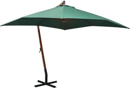 vidaXL - Zweefparasol - met - houten - paal - 300x300 - cm - groen