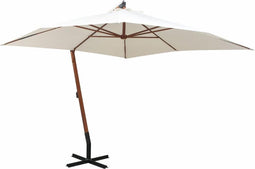 vidaXL - Zweefparasol - met - houten - paal - 300x300 - cm - wit