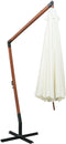 vidaXL - Zweefparasol - met - houten - paal - 350 - cm - wit