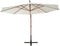 vidaXL - Zweefparasol - met - houten - paal - 350 - cm - wit
