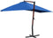vidaXL - Zweefparasol - met - houten - paal - 400x300 - cm - blauw