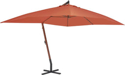 vidaXL - Zweefparasol - met - houten - paal - 400x300 - cm - terracottakleurig