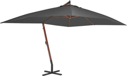 vidaXL - Zweefparasol - met - houten - paal - 400x300 - cm - antracietkleurig