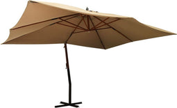 vidaXL - Zweefparasol - met - houten - paal - 400x300 - cm - taupe