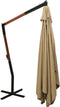 vidaXL - Zweefparasol - met - houten - paal - 400x300 - cm - taupe
