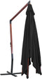 vidaXL - Zweefparasol - met - houten - paal - 400x300 - cm - zwart