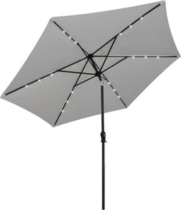 vidaXL - Zweefparasol - met - LED - 3 - m - zandwit