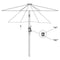 vidaXL - Zweefparasol - met - LED - 3 - m - zandwit
