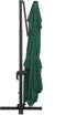 vidaXL - Zweefparasol - met - LED - en - aluminium - paal - 400x300 - cm - groen