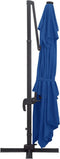vidaXL - Zweefparasol - met - LED - en - aluminium - paal - 400x300 - cm - azuurblauw