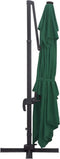 vidaXL - Zweefparasol - met - LED - en - aluminium - paal - 400x300 - cm - groen