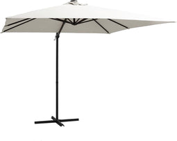 vidaXL - Zweefparasol - met - LED - en - stalen - paal - 250x250 - cm - groen