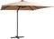 vidaXL - Zweefparasol - met - LED - en - stalen - paal - 250x250 - cm - taupe