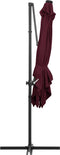 vidaXL - Zweefparasol - met - LED - en - stalen - paal - 250x250 - cm - zandkleurig