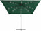 vidaXL - Zweefparasol - met - LED - en - stalen - paal - 250x250 - cm - groen