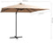 vidaXL - Zweefparasol - met - LED - en - stalen - paal - 250x250 - cm - taupe