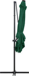 vidaXL - Zweefparasol - met - LED - en - stalen - paal - 250x250 - cm - groen