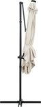 vidaXL - Zweefparasol - met - LED - en - stalen - paal - 250x250 - cm - zandkleurig