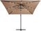 vidaXL - Zweefparasol - met - LED - en - stalen - paal - 250x250 - cm - taupe